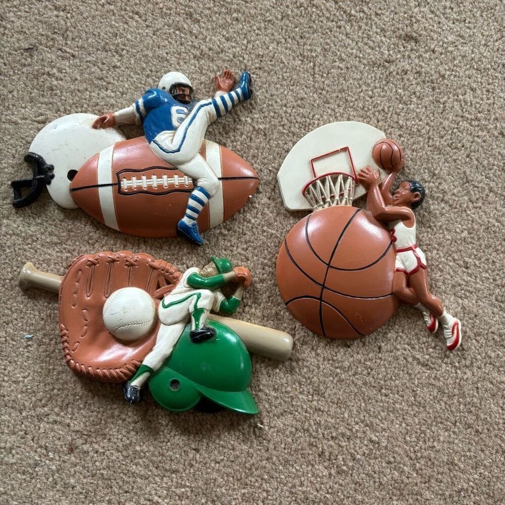 Burwood Vintage Sports Wall Art Football Baseball Basketball